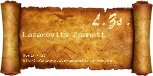 Lazarovits Zsanett névjegykártya